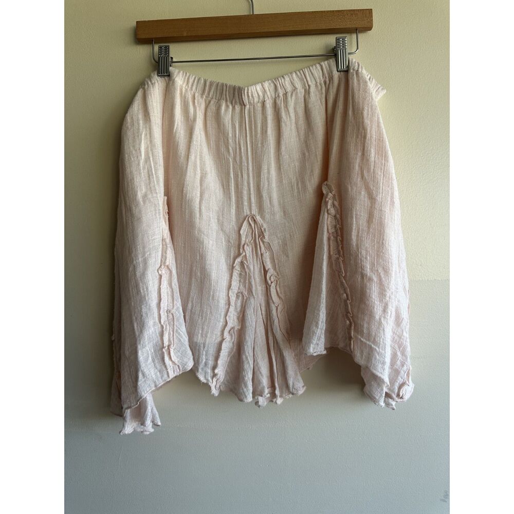 Free People free-est Getaway Skirt XL Ballet Slipper Pink Gauze Boho Ruffle NWOT - Picture 7 of 13